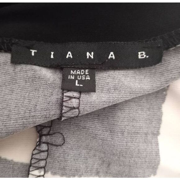 TIANA B. BLACK & WHITE DRESS SZ.L EUC. - Picture 7 of 9